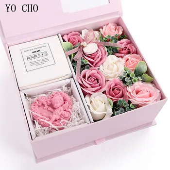 YO CHO Ročno Večno Rose Cvet, Dišeči Kopeli Telo Odišavljena Mila Valentinovo Darilo Palmovo Olje Milo Rose Milo Cvetje v Polju