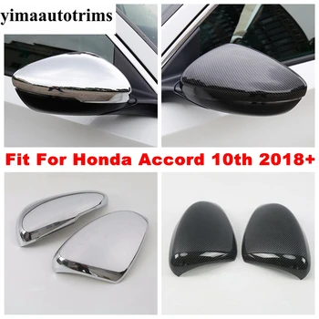 Vrata Rearview Mirror Zaščitnik Lupini Kritje Trim ABS Chrome / Ogljikovih Vlaken Videz Pribor Komplet Za Honda Accord 10. 2018 - 2021