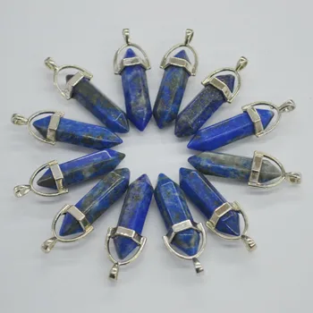 Moda naravnega kamna 12pcs kristalno steber Obeski & ogrlice za izdelavo Nakita Točke mešani čar Visoke kakovosti na debelo