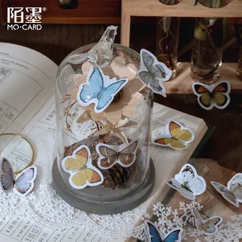 46 kos/škatla kratka zgodovina metulji, Dekorativne Nalepke, Tiskovine nabor srčkan Scrapbooking DIY Dnevnik Album Palico Etiketo