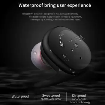 Brezžični 5.0 Bluetooth-združljive Slušalke šumov Vodotesne Slušalke Stereo Zvok Ušesnih Čepkov Za Android IOS
