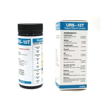 100 Trakovi URS-10T Reagenta trakovi za Urina Anti-VC motnje sposobnost Levkociti/Nitrit/Bilirubina/Beljakovine/pH itd 40%popusta