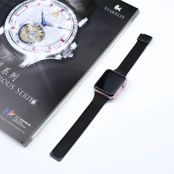 Modna Ženska Milanese Slim Zapestnica Za Apple Watch Band Serija 1 2 3 4 5 6 SE 38 mm 40 mm 42mm 44 mm Jeklo Apple iWatch Trak