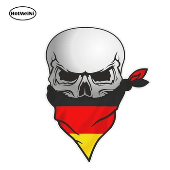 HotMeiNi 12 cm X 8,3 cm Gothic Biker Piratska Lobanja z Obraza Ruta Nemčiji, nemško Zastavo Motiv Zunanje Vinil Avto Nalepke