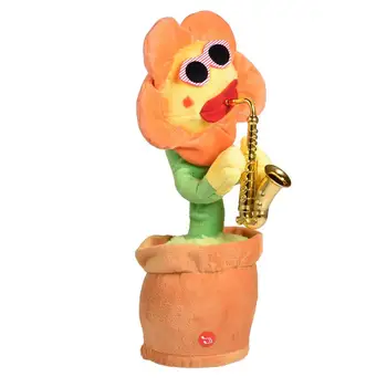 Peti In Plesati, Sončnično Igrača 80 Glasbe Z Lučmi Lutka Okraski Cvetje Igral Saksofon Smešno Darila Plišastih Glasbo, Igrače za otroke