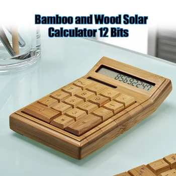 Funkcionalne Namizni Kalkulator Sončne Energije Bambusa Kalkulatorji z 12-mestni Velik Zaslon Domači Pisarni Šolske Potrebščine калькулятор
