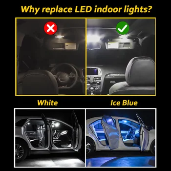MDNG 15Pcs LED Notranje Luči Komplet Za Toyota Land Cruiser 2008-2010 2011 2012 2013 2016 Canbus Dome Zemljevid Lučka za Branje