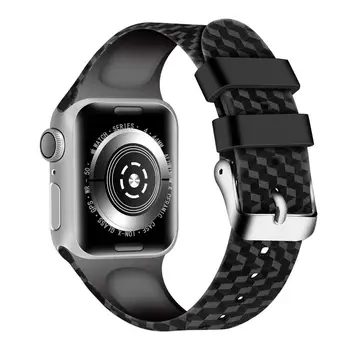 Silikonski Trak za Apple watch 6 band 44 mm 40 mm iWatch band 38 mm 42mm 3D Teksturo Šport zapestnica Apple watch series 3 4 5 jv 6