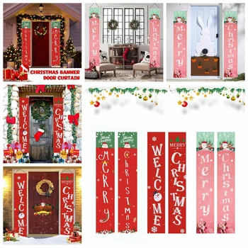 Božič Vrata Dekoracijo 2021 Vesel Božič Banner Dekor za Dom, ki Visi Božični Okrasek Navidad Srečno Novo Leto Darilo 2022