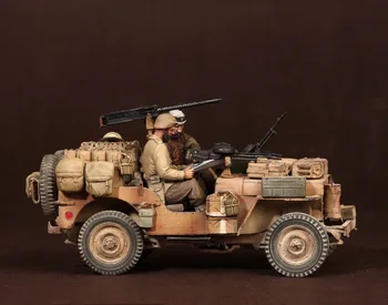1/35 Smolo Model Slika GK, Vojaške temo （Dveh ljudi, ki nimajo avtomobila,） Nesestavljeni in unpainted kit