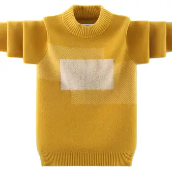 Fantje oblačila visoke kakovosti udobno puloverji najstniških pleteno rokavi pozimi topel pulover 4-16T otroci pomlad-jesen puloverji jakna