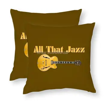 Vse To Jazz Vzglavnik Ozadje Zapnite Posteljnina Blazino Primerih Doma Dekor Jazz Kitaro, Bas Ojačevalnik Instrumenti Letnik