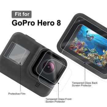 Zaščitno Steklo Film Za GoPro Hero 8 Black Screen Protector Kaljeno Steklo Objektiva Zaščito za Go Pro Hero8 Gopro8 Dodatki