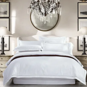 800TC bela egiptovski bombaž saten jacquardske posteljnina nabor Kralj Kraljica velikosti luksuzni hotel 4pcs bedsheet ravno list rjuhe kritje set