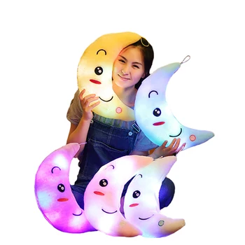 1pcst 35*15 cm Kawaii Luna Blazino Sprememba Barve Svetilnosti Blazino z LED Luči Mehko Polnjene Lutka Igrače darila za Otroke