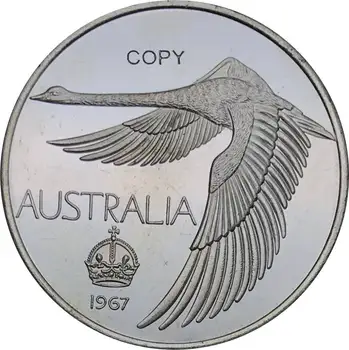 Avstralija 1967 1 En Dolar Vzorec 100 Krono Gos Dolar Medenina Silver Plated Kopija Kovanca