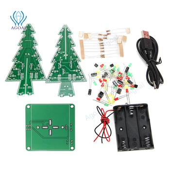 1pcs DIY Božično Drevo LED Flash Komplet 3D Elektronsko Učenje Kit - Pisane LED kit