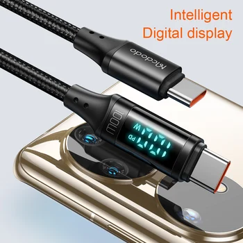 Mcdodo PD USB C Kabel 100W Hitro Polnjenje, Digitalni Prikaz Podatkov Kabel 5A Hiter Polnilec Za Huawei Xiaomi Samsung Tablični Tip C Kabel