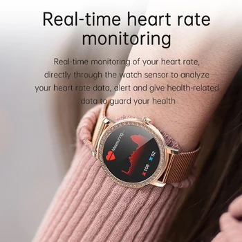 Celoten Zaslon na Dotik Šport Pametno Gledati Ženske Lepo Zapestnico Srčni utrip Spanja Monitor Moda Pametne ure Povezavo IOS Android+box