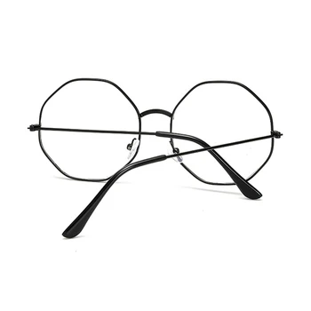 Retro Krog Računalnik Očala Za Ženske, Moške, Majhen UV400 Kovinski Okvir Jasno Objektiv Black Eye Glasses Ženski Moški Pregleden
