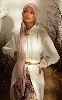 Baby Barve Hijabs Dolgo Velikost Šali Islama In Muslimanov Hijabs Elastična Zimski Šal, Dres