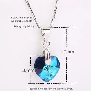 Ms Betti 2021 Srčkan Mini Xilion srce ogrlico, obesek s kristali iz Avstrije nakit za dekleta, otroci in Ženske, za rojstni dan