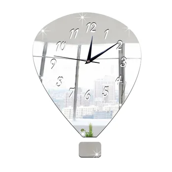 GZ029 Balonom Creative 3D Ogledalo DIY Stenska Ura Soba Dekoracijo Doma Zamah Gibanje Ura reloj de pared